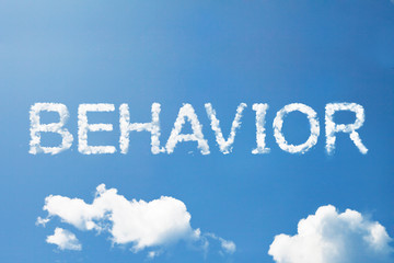 Behavior cloud word on sky