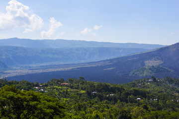  Batur volcano in the sunshine day 