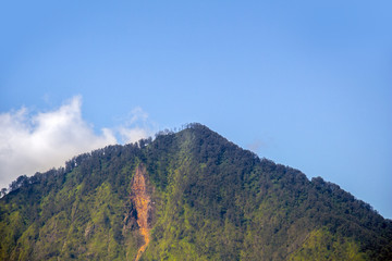  Batur volcano in the sunshine day 