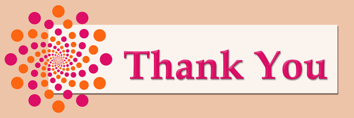 Thank You Pink Orange White Horizontal 