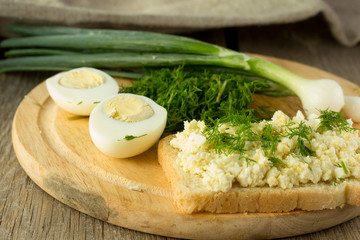 Toast with egg salad