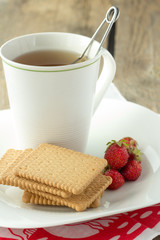 Cup of tea and crackers