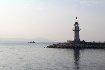 Lighthouse in the port of Alanya, Turkey