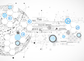 Abstract technology globe background.
