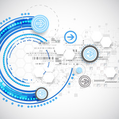 Abstract blue business science or technology background.