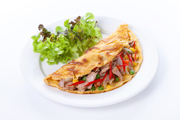 Omelette with tuna and vegetables