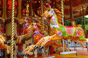 Fototapeta na wymiar Carousel Horses.