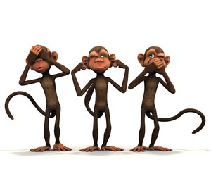 Obraz premium Three wise monkeys.