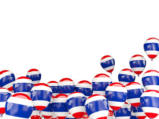 Flying balloons with flag of thailand