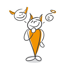 Strichmännchen Serie Pumpy / Engel Teufel