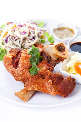Roasted pork knuckle with sauce, BBQ pork 