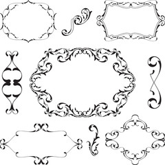Victorian art design elements set
