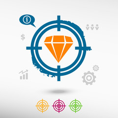 Diamond  icon on target icons background