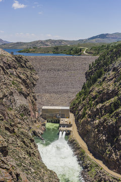 Blue Mesa Dam - Completed In 1965. This Is An Earth And Rock Filled Structure 390 Feet Tall, 3,093,000 Cubic Yards Of Material, 785 Foot Long Crest.