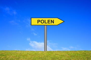 Obraz premium Wegweiser zeigt in Richtung Polen