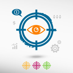 Eye icon on target icons background