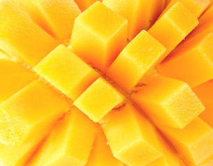 Closeup slice of mango background
