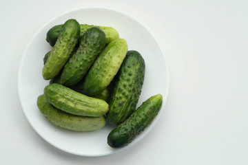 A plate of cucumbers