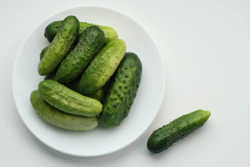A plate of cucumbers