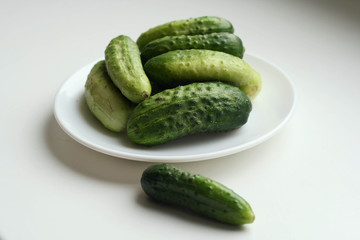 A plate of cucumbers