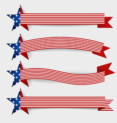American Flag for Independence Day. Vector illustration.