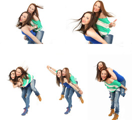 Zwillinge haben zusammen Spaß