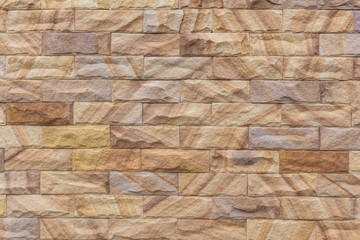 Red modern stone brick wall surfaced