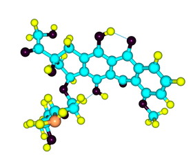 Doxorubicin molecule isolated on white