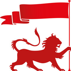 Vector illustration of flagship lion. Includes AI CS3.