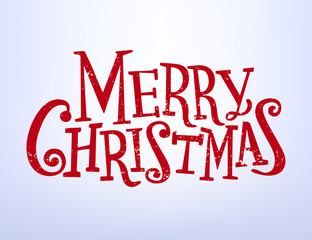 Holiday Vector Lettering, Merry Christmas, red grunge