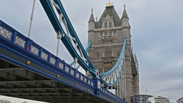 The beautiful Tower Bridge in London. It is the popular bridge in the city in 4K UHD