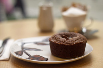 souffle with served coffee