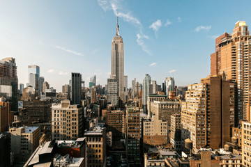 Manhattan Skyline in a Summer Day