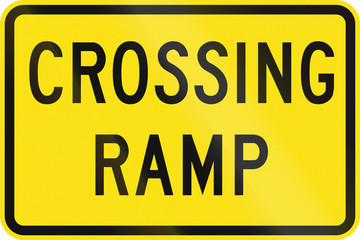An Australian warning traffic sign - Crossing ramp