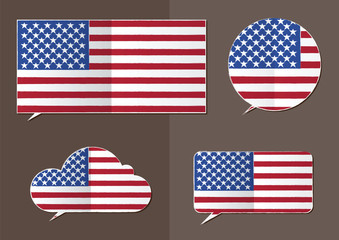 america flag talk paper banner frame boarder vector