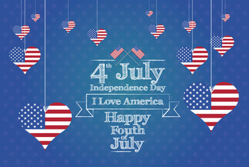 Obraz premium 4 july love illustration