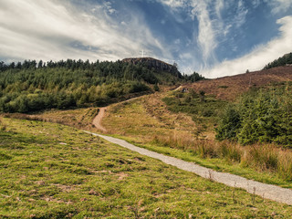 Track to the top of a mountain