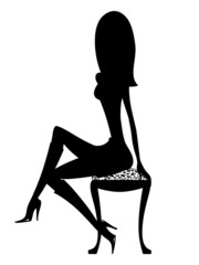 Sexy Silhouette Girl in Boots
