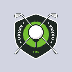 Vintage color golf championship badge