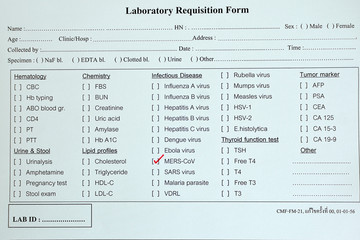 Laboratory requisition form for MERS virus