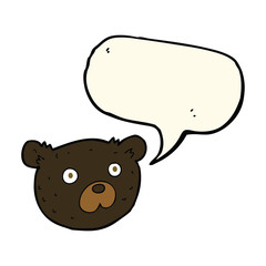 cartoon black bear with speech bubble