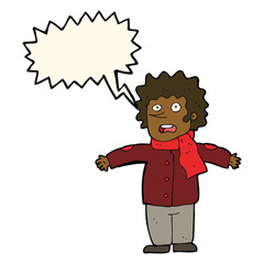 cartoon surprised man with speech bubble
