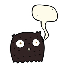 cartoon owl with speech bubble