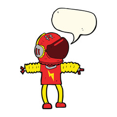 cartoon astronaut with speech bubble
