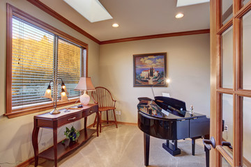 nice office room with piano.