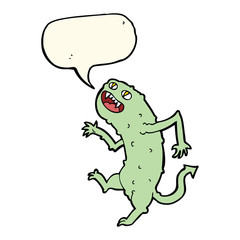 cartoon monster with speech bubble