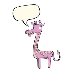 cartoon giraffe with speech bubble