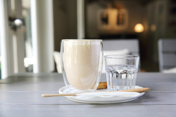 coffee on wood background