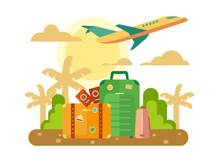 Summer Vacation, Travel flat illustration. © Kit8 d.o.o.