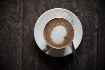 coffee on wood background